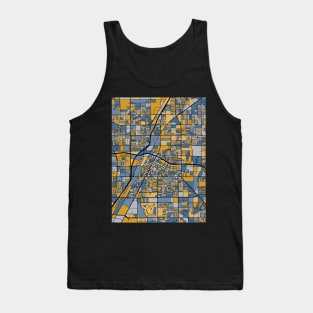 Las Vegas Map Pattern in Blue & Gold Tank Top